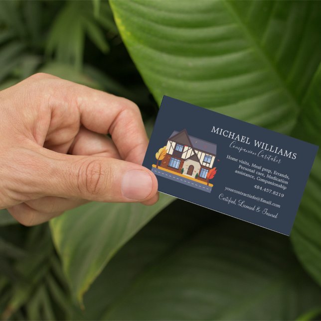 Professional House Caregiver Services Business Card (Creator Uploaded)