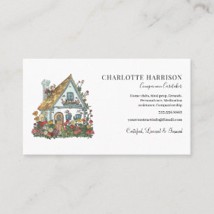 Professional House Caregiver Services QR Code Business Card