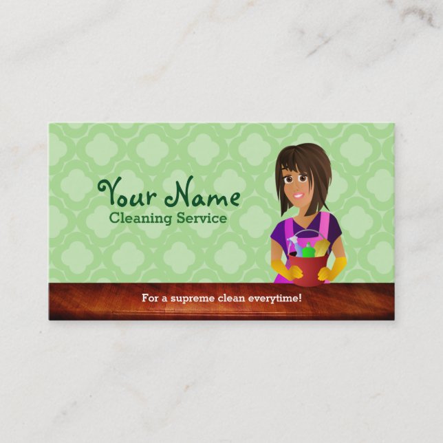 professional House cleaner business cards (Front)