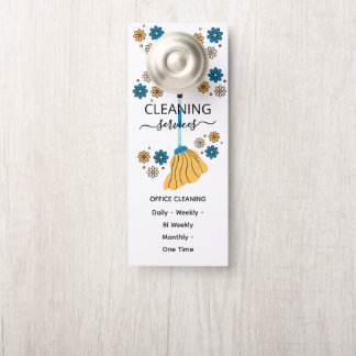 Professional House Cleaning daisy Retro Broom Door Hanger
