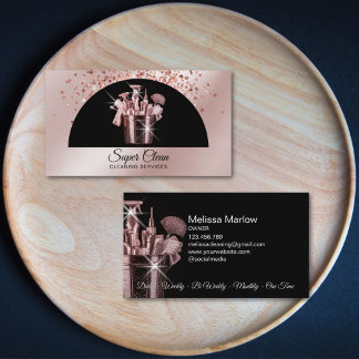 Professional House Cleaning Housekeeping Business Card