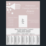 Professional House Cleaning Pink Tear Off Strips  Flyer<br><div class="desc">Modern Flyers for Cleaning Service</div>