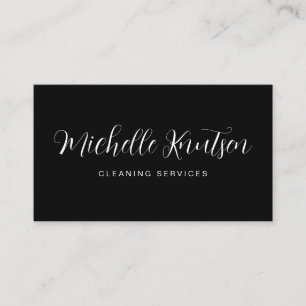 Professional House Cleaning Service black white  Business Card