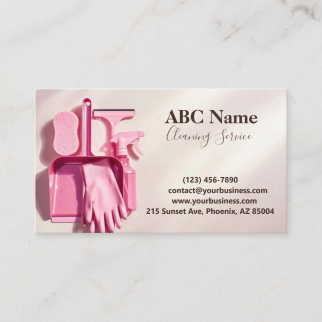 Professional House Cleaning Service Business Card (Front)