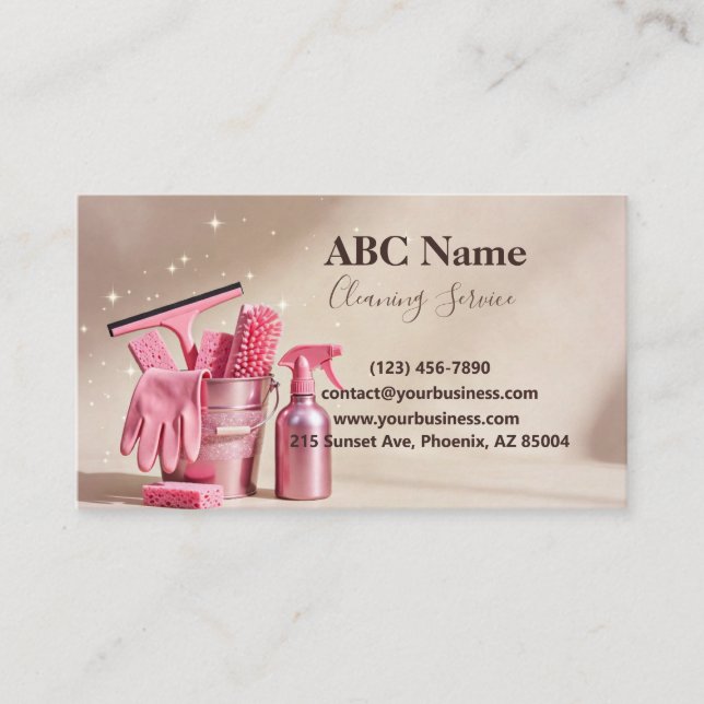 Professional House Cleaning Service Business Card (Front)