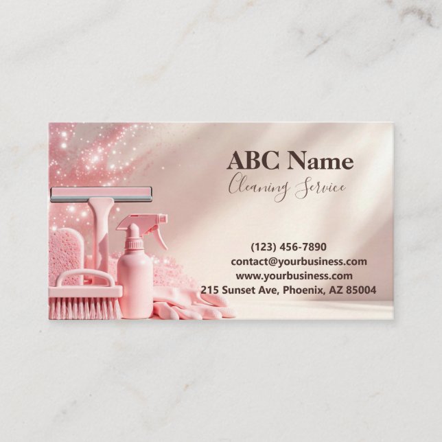 Professional House Cleaning Service Business Card (Front)