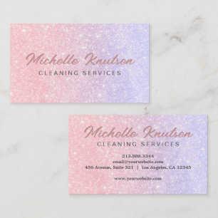 Professional House Cleaning Service Hot Pink Business Card
