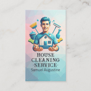 Professional House Cleaning Service Housekeeping Business Card