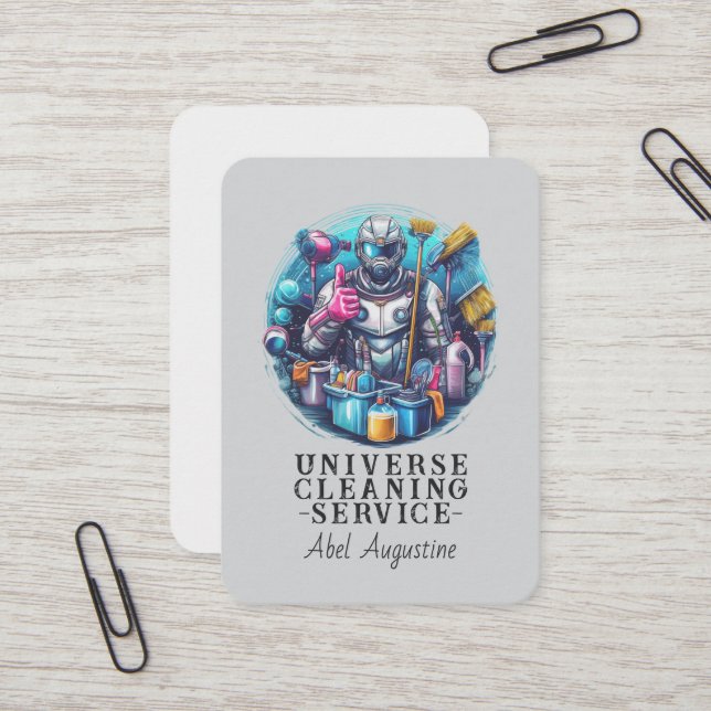 Professional House Cleaning Service Housekeeping Business Card (Front/Back In Situ)