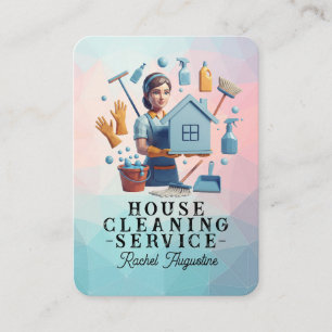 Professional House Cleaning Service Housekeeping Business Card