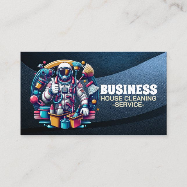 Professional House Cleaning Service Housekeeping Business Card (Front)