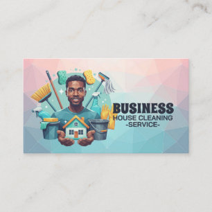 Professional House Cleaning Service Housekeeping Business Card