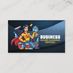 Professional House Cleaning Service Housekeeping Business Card