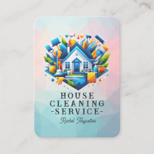 Professional House Cleaning Service Housekeeping Business Card