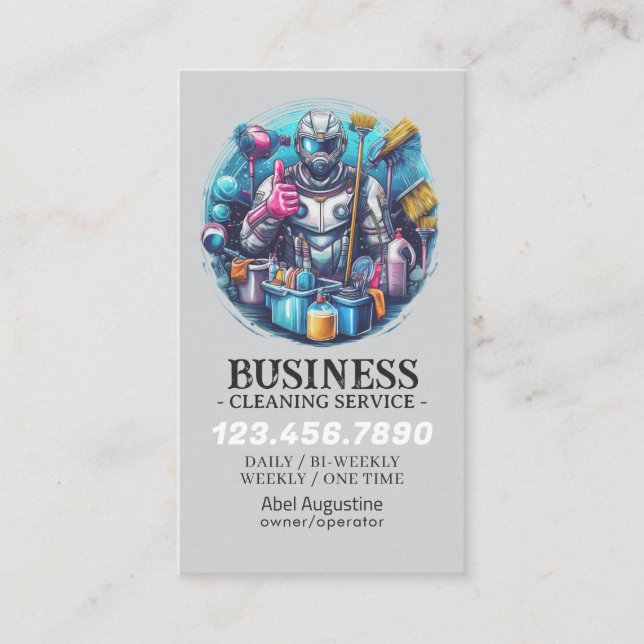 Professional House Cleaning Service Housekeeping Business Card (Front)