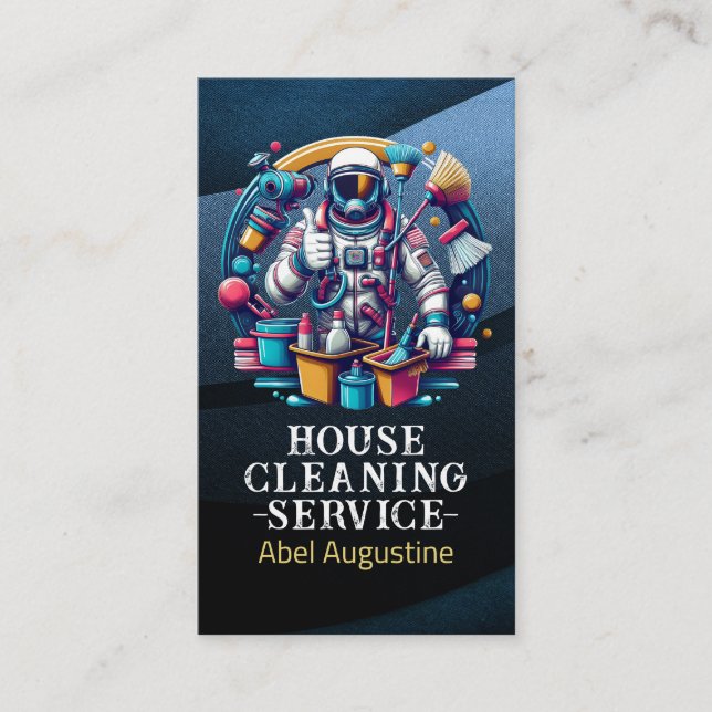Professional House Cleaning Service Housekeeping Business Card (Front)