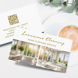Professional House Cleaning Service QR Code Business Card