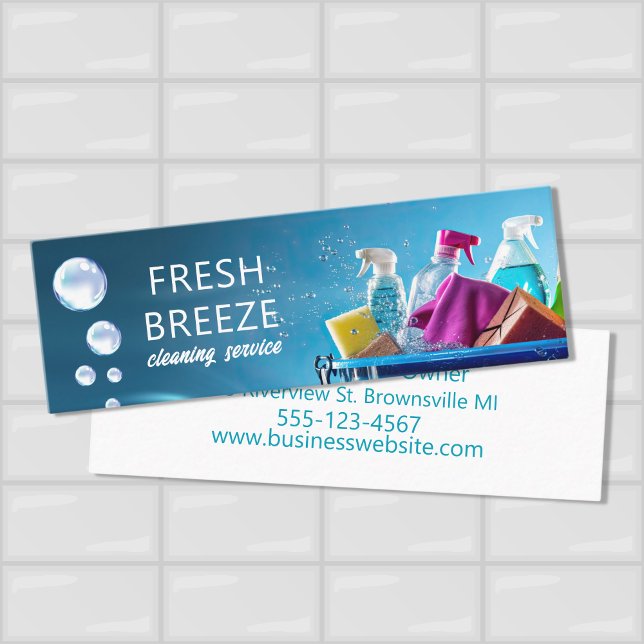 Professional House Cleaning Service Supplies Mini Business Card (Creator Uploaded)