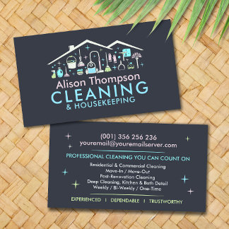 Professional House Cleaning Services Business Card
