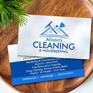 Professional House Cleaning Services Business Card