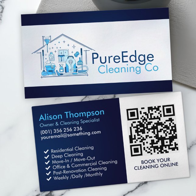 Professional House Cleaning Services Business Card (Creator Uploaded)