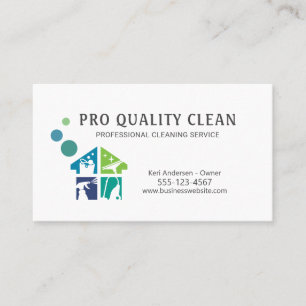 Professional House Cleaning Supply Cleaner Service Business Card