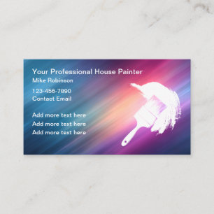 Professional House Painter Colourful Paint Brush Business Card