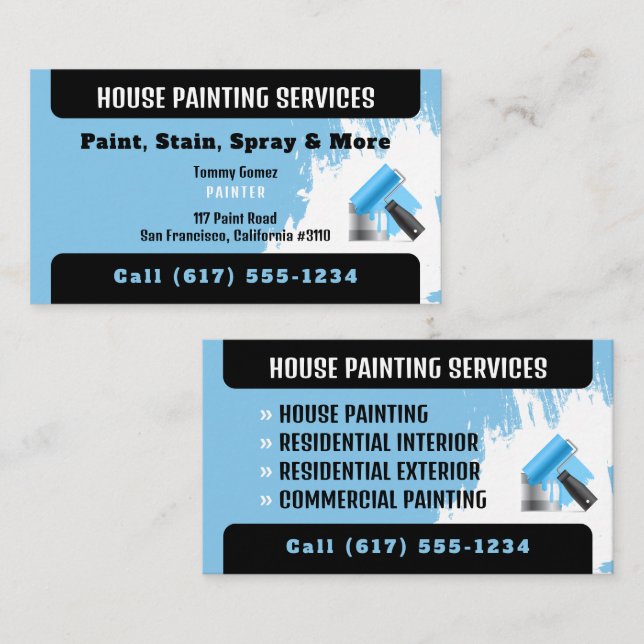 Professional House Painting Services | Paint Business Card (Front/Back)