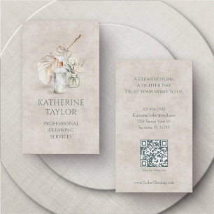 Professional Housekeeping Cleaning Business Card