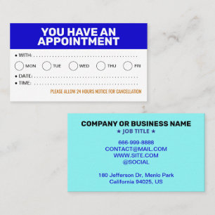 Professional HVAC Appointment Cards (Reminder)