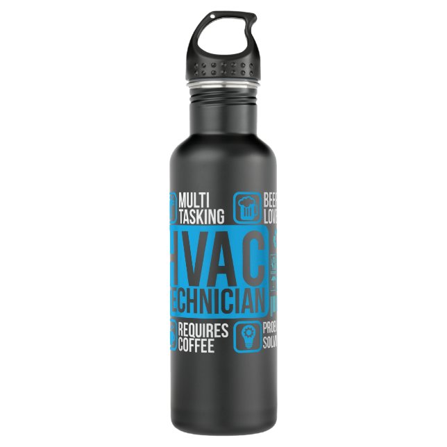 Professional HVAC Technician HVAC Heating Cooling  710 Ml Water Bottle (Front)