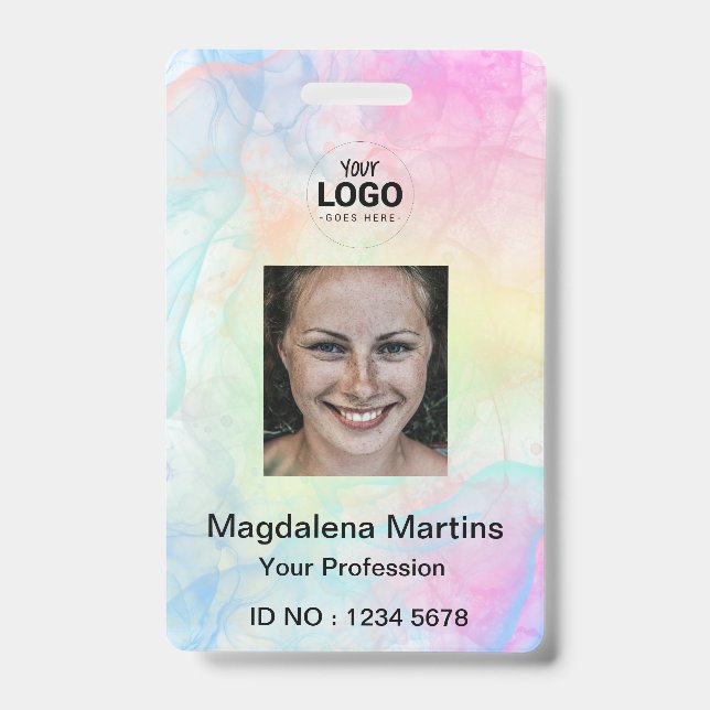 professional ID card ink splashes Badge (Front)