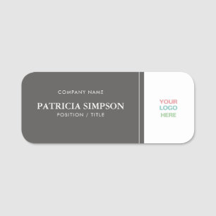 Professional Identity with a Personal Touch: Grey Name Tag