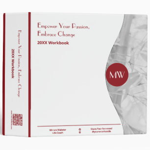Professional Initials Photo Life Coach Workshop  Binder