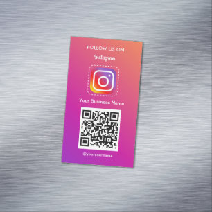 Professional Instagram Photo Follow Me Qr Code Magnetic Business Card