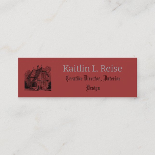 Professional Interior Designer Branding Mini  Business Card (Front)