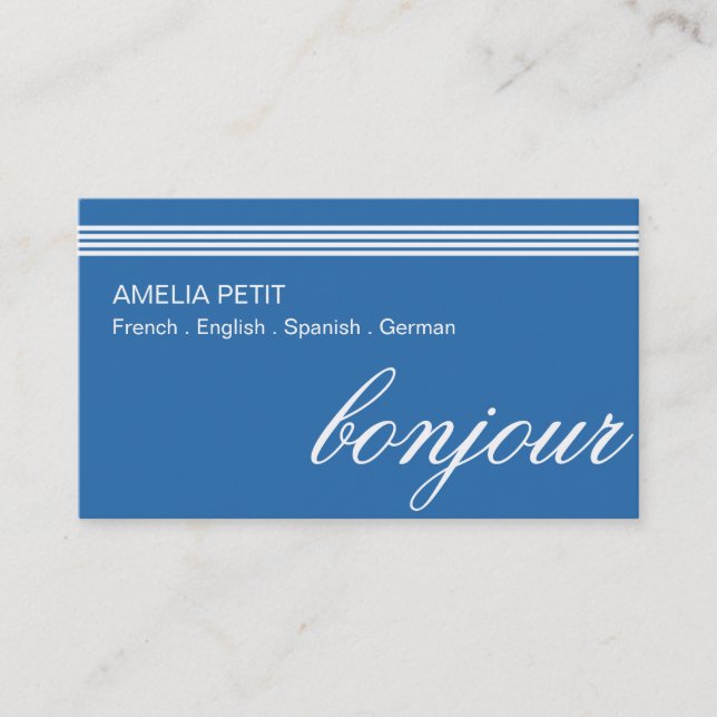 Professional Interpreter Translator Business Card (Front)