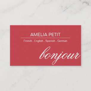 Professional Interpreter Translator Business Card