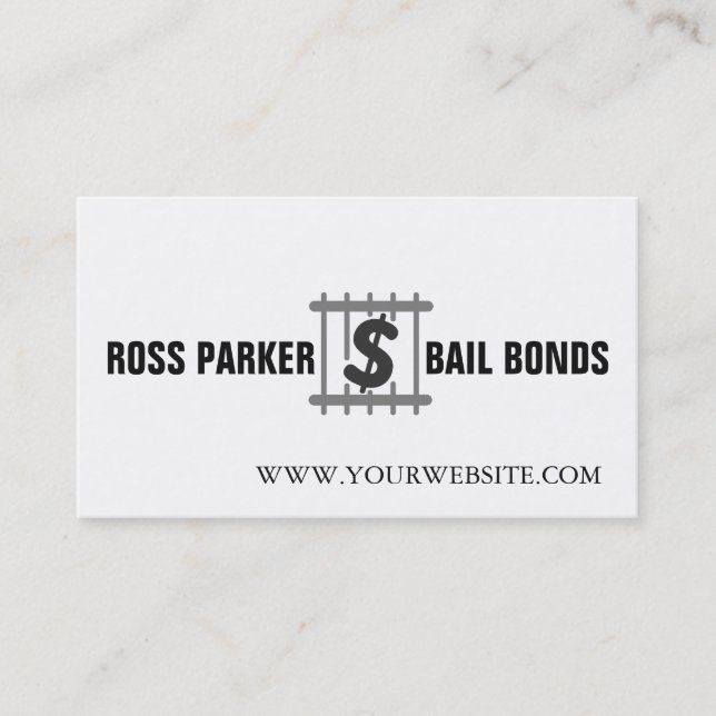 Professional Jail Bail Bonds Company Business Card (Front)