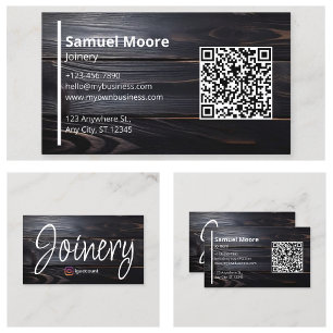 Professional Joinery Designs Templates Ebony Wood Business Card