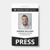 Professional Journalist Press Pass ID