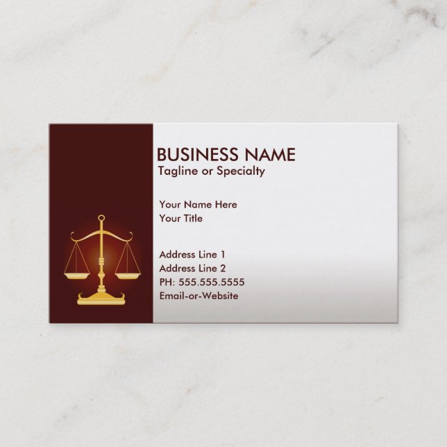 professional justice business card (Front)