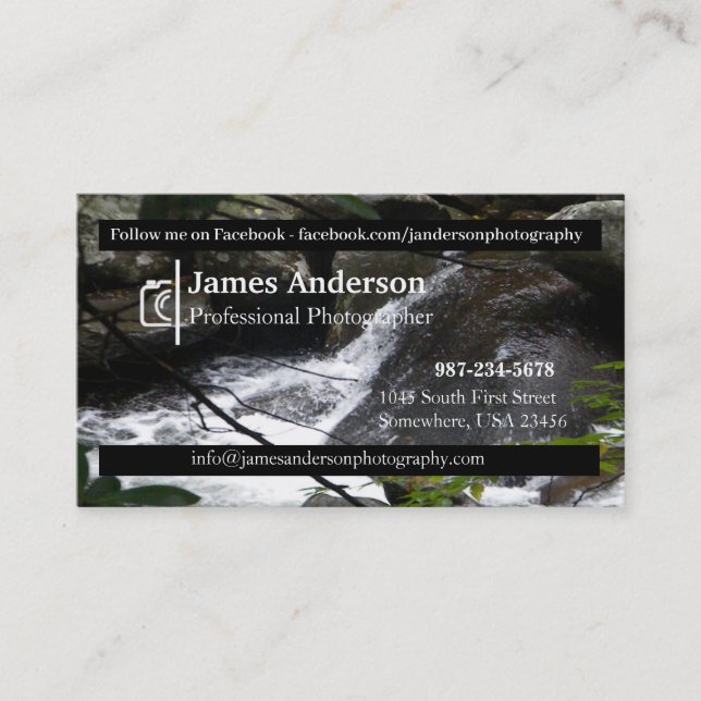 Professional Landscape Photographer Business Cards (Front)