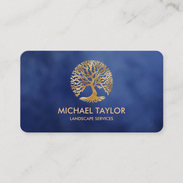 professional landscape tree service and lawn care  business card (Front)