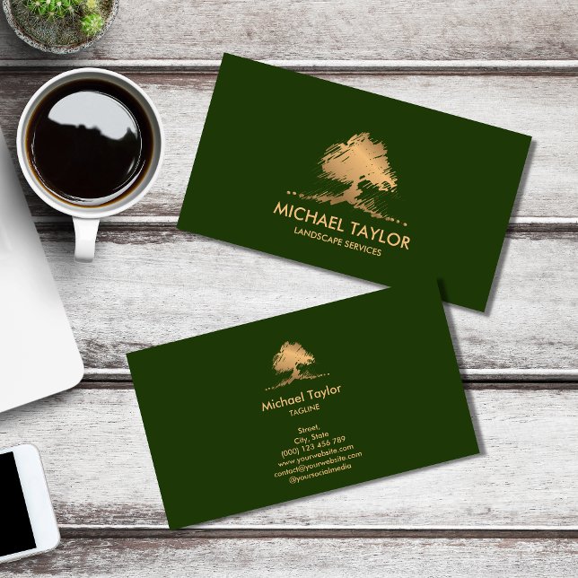 professional landscape tree service and lawn care  business card (Creator Uploaded)