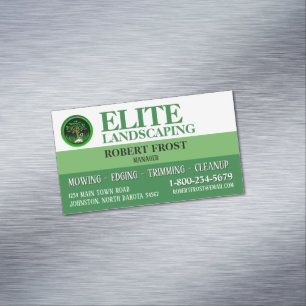 Professional Landscaping Service Magnetic Business Card