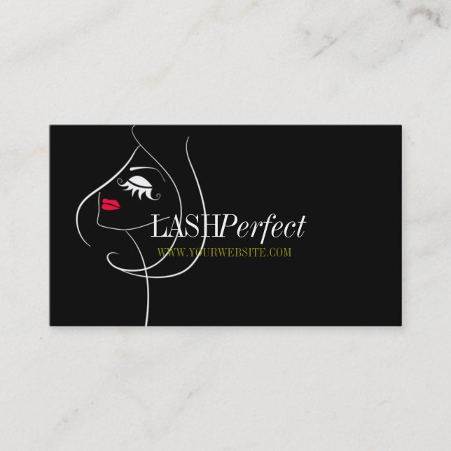 Professional Lash Extensions Makeup Artist Business Card (Front)