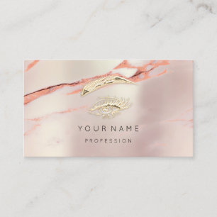 Professional Lashes Brow Makeup Marble Rose QRCode Business Card