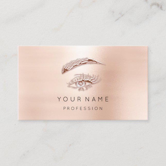 Professional Lashes Brows Makeup Eye Gold Powder Business Card (Front)
