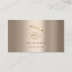 Professional Lashes Brows Makeup Logo Rose Blush Business Card
